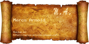 Mercs Arnold névjegykártya